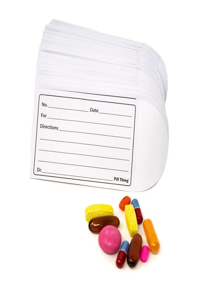 pill thing ظرف حبوب مطبوع مزود بإغلاق ضغط قابل للتقشير واللصق - 3.5 بوصة × 2.5 بوصة، سهل التعبئة، يتسع لمجموعة متنوعة من أحجام الحبوب (200) - Image 1